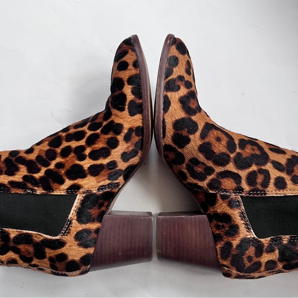 Madewell Regan Leopard Print Calf Hair Chelsea Ankle Boots Size 6 - Picture 6 of 12